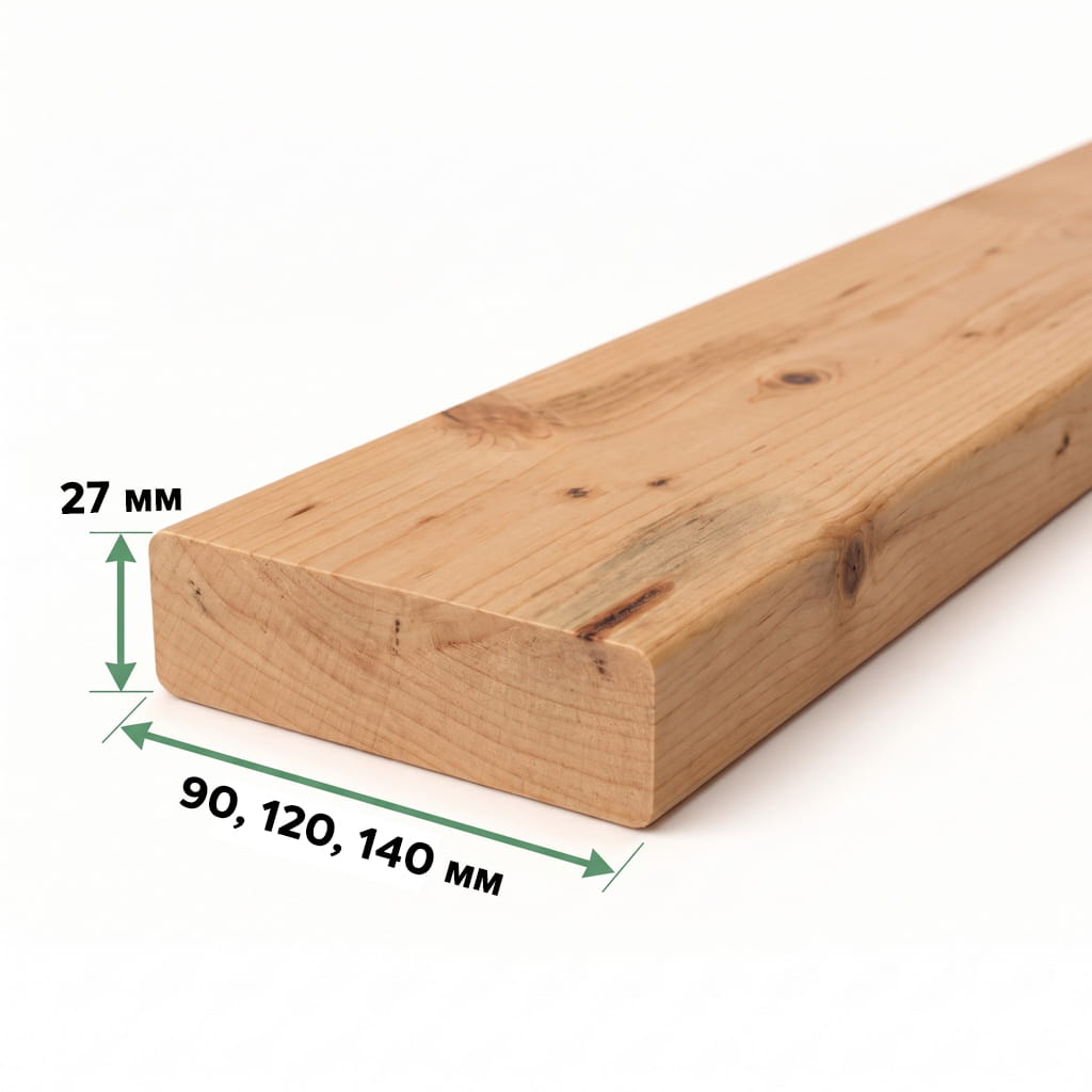 Палубная доска 27x90,120,140 Сорт АВ